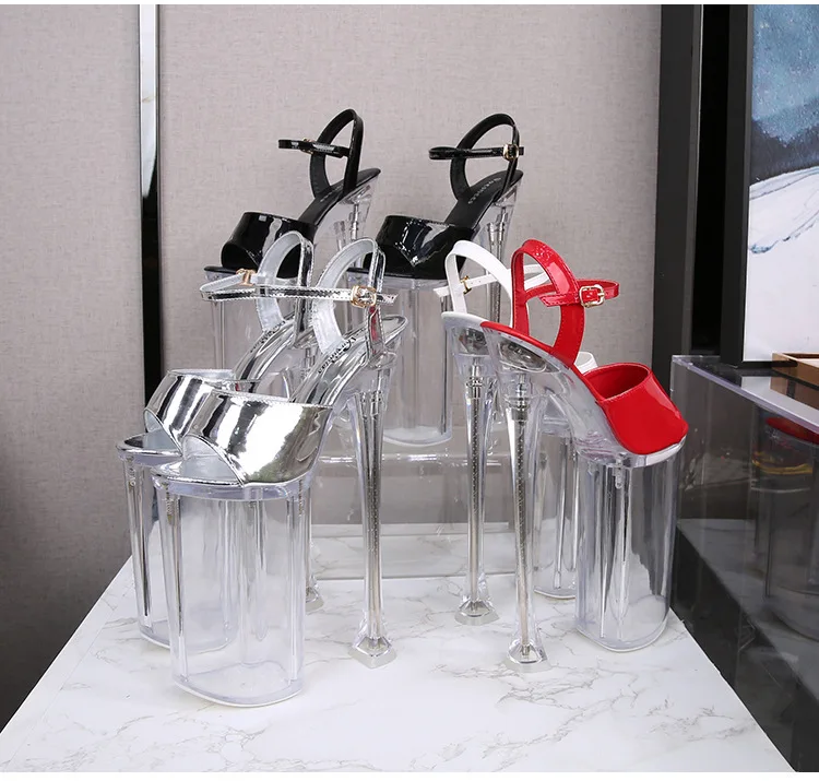 Elegant Exotic Platform Sandals 10 Inch 26cm Ultra High Heel Pole Dance Nightclub Club Runway Model Show Women Stiletto Shoes