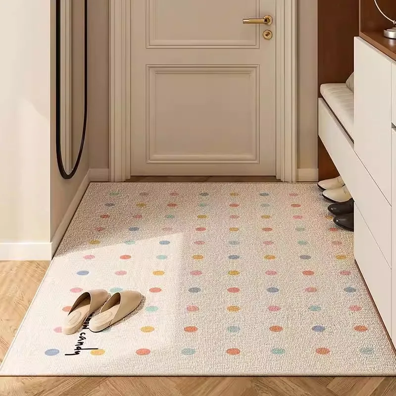 Polka Dot Entryway Doormat Heart-printed Bedroom Fluffy Bedside Carpet Modern Minimalism Fashion Home Decoration Rug Tapis Ковер