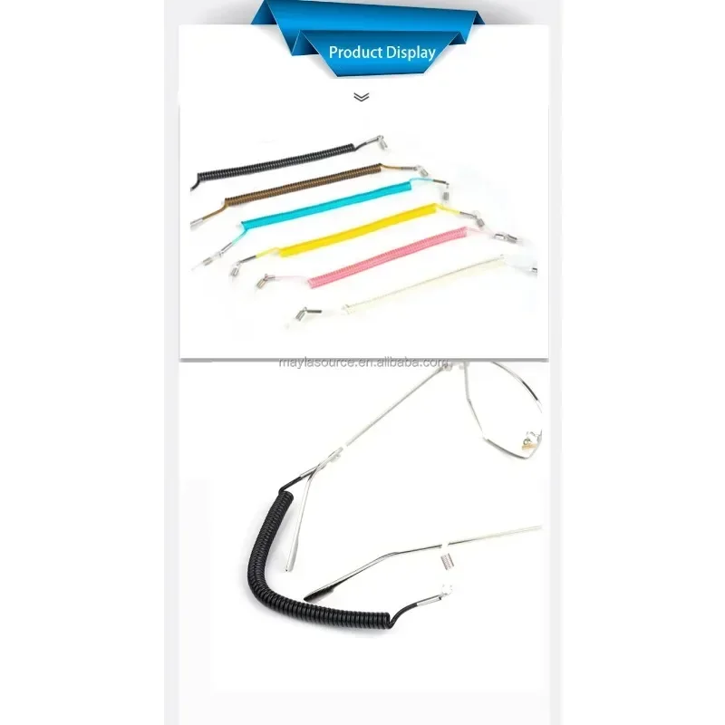 Eyeglass Strap Fashion Design Spring Wire Glass Cord Wholesale Sport Glass Strap PU Spring Wire
