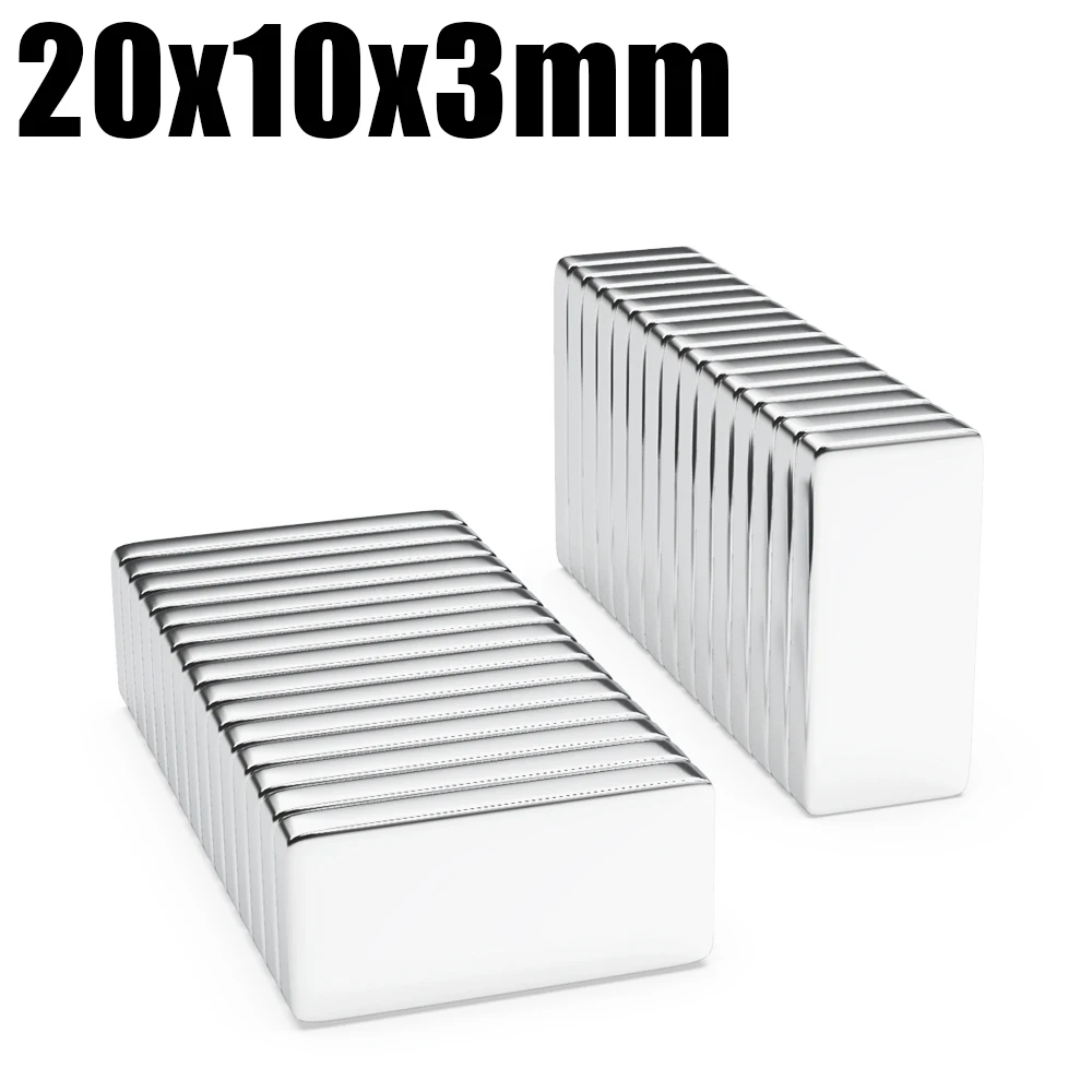 20x10x3 Super Strong N35 NdFeB Square Magnets, Permanent Neodymium Block Magnets for Refrigerator, Handmade Projects & Home Use