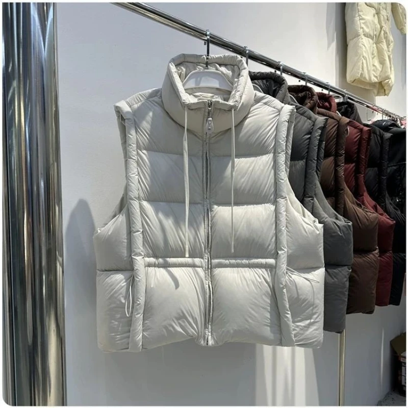 Frauen Herbst Winter Daunenweste Ärmellos Ausgestattet Taille Leichte Gepolsterte Jacken Lässige Ultraleichte Tragbare Weste