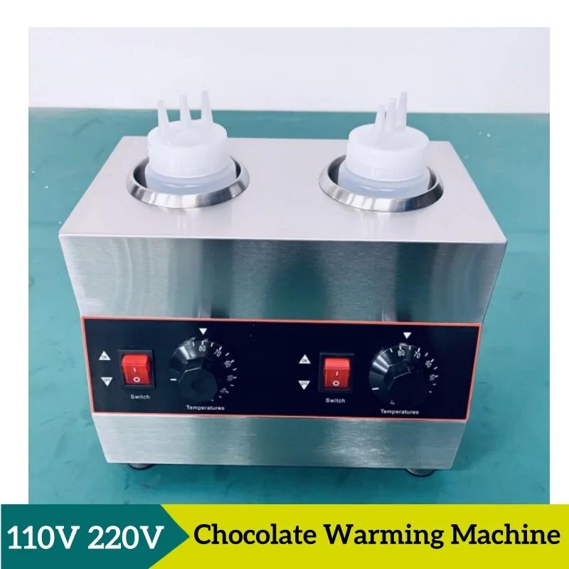 Commercial Chocolate Warming Machine 2 Bottles Sauce Bottle Warmer for Chocolate Cheese Butter Oyster Sauce Warmer