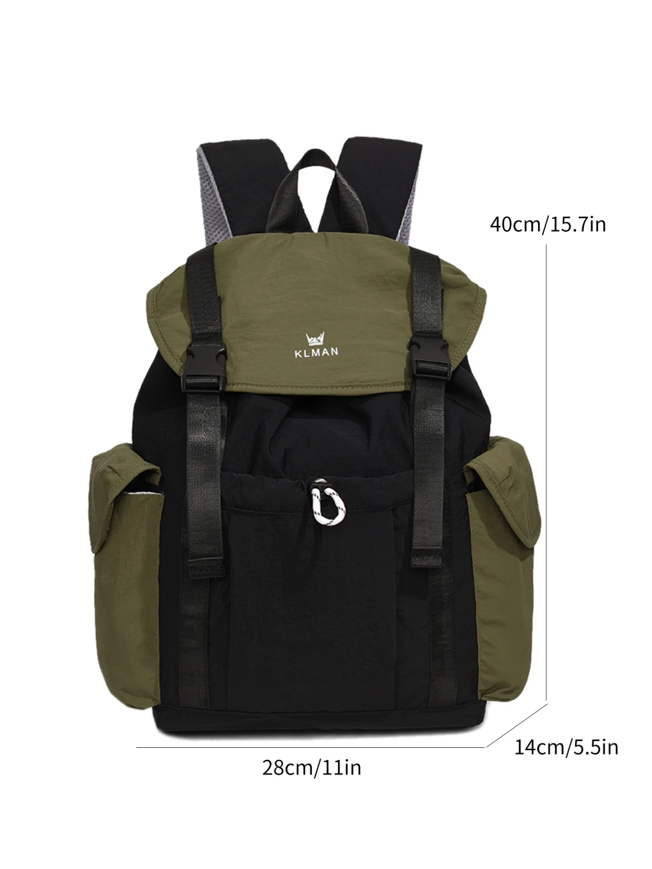 Color‑block Flap Backpack, Tech‑style Outdoor Travel Casual Daypack