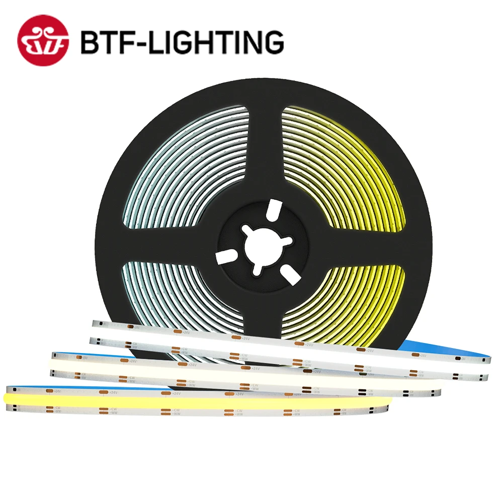 סטריפ תאורה LED FCOB CCT 640 LED צפיפות גבוהה גמישה FOB COB 10mm תאורת LED RA90 3000K עד 6000K ליניארית ניתן לכווץ DC12V DC24V