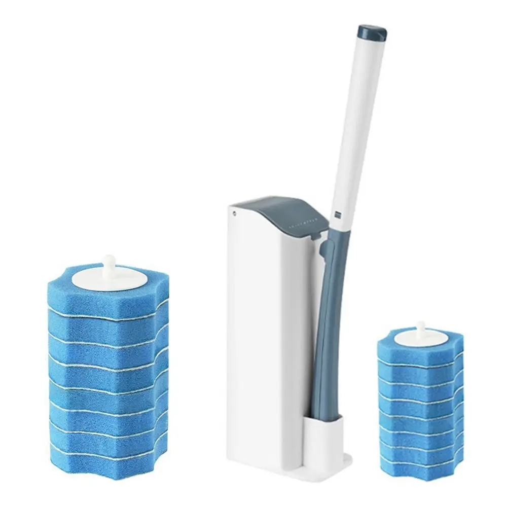 Disposable Bathroom Toilet Brush Cleaner With Long Handle No Dead Corner Cleaning Brush Replacement Brush Head And Plunger Set