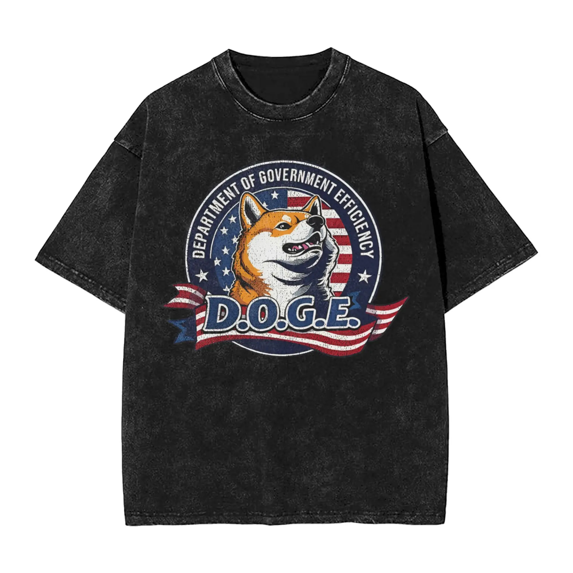 

DOGE Crypto Отдел Правительной Эффективности Промытая футболка Уличная одежда Футболки Футболка для мужчин и женщин с коротким рукавом Oversize