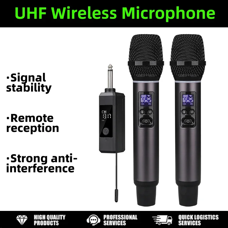 high-quality-metal-wireless-microphone-1-to-2-u-band-karaoke-singing-family-church-stage-performance-rechargeable-dynamic