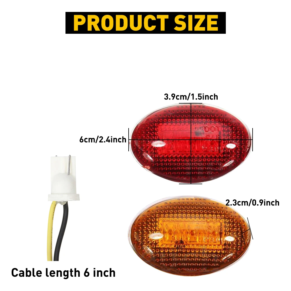 4Pcs Front/Rear LED Dually Bed Side Fender Marker Light For Ford F350 F450 F550 Super Duty Truck 1999 2000 2001 2002 2003-2010