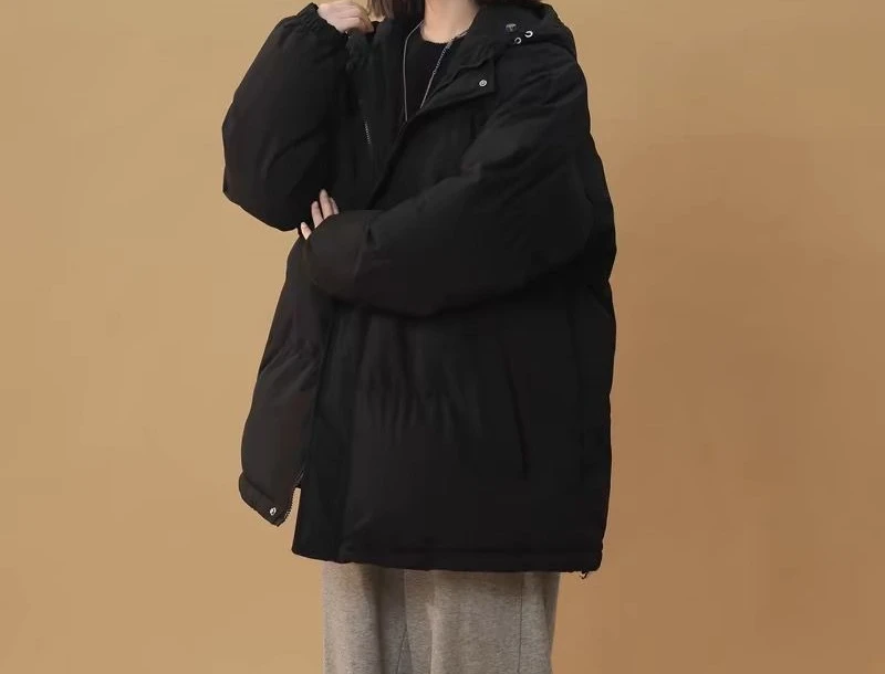 Cotton Jacket Women's Winter New Style Thick and Warm Hooded Bread Jacket Loose Fit