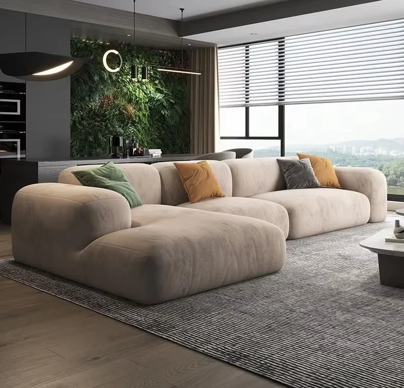 

European Style Sofa Nordic Luxury Living Room Sofa Furniture Floor Velvet Modular Sectional Sofa Couch Set
