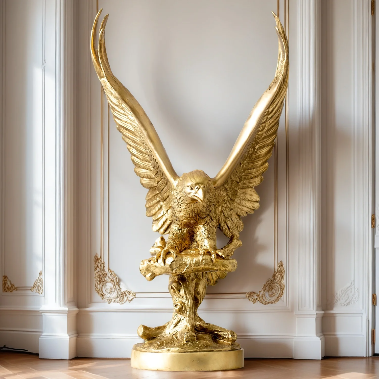 

80 см бронзовая статуя орла с распространенными крыльями, большая бронзовая скульптура орла, ручная работа, домашний садовый декор, большой орнамент, подарок