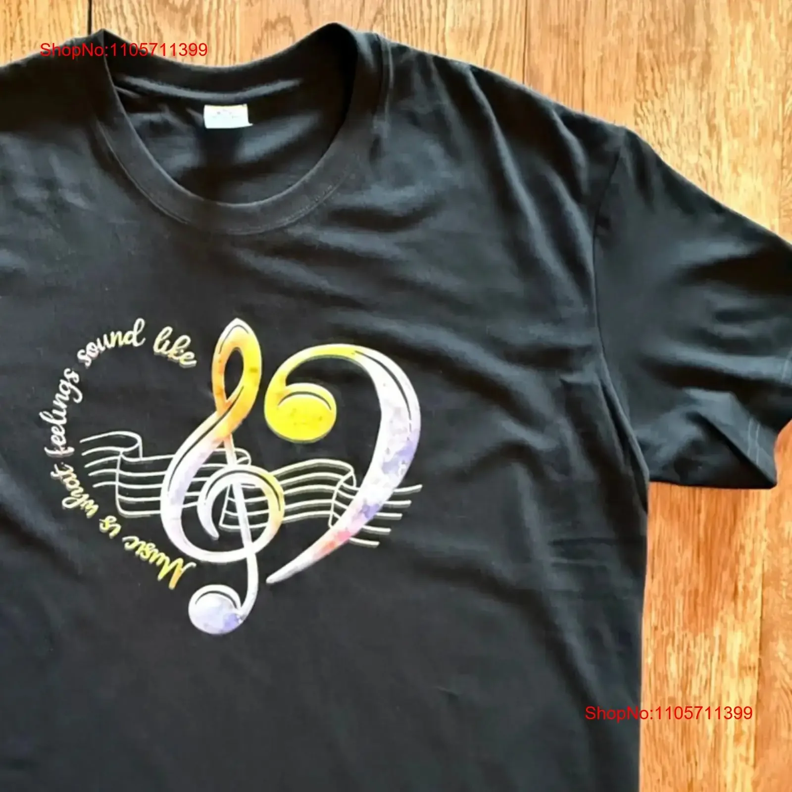 Music T Shirt Mens XL Womens 2XL Treble Clef Heart Quote Cotton USA long or short sleeves vintage Washed Top For Everyday Wear