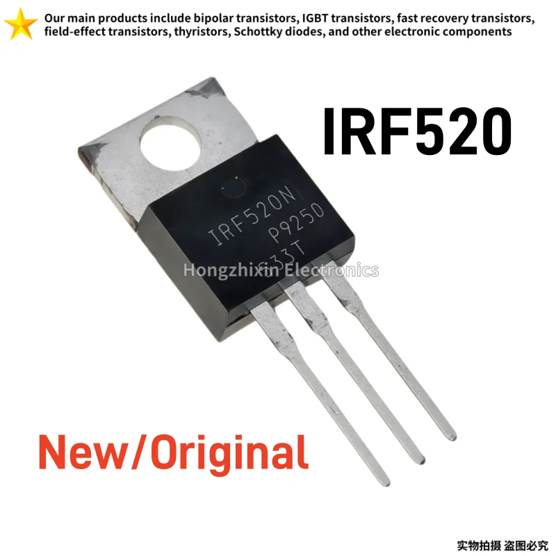 10PCS New/Original IRF520 TO‑220 N‑Channel Power MOSFET 100V 9.2A 60W IRF520N Through Hole Transistor