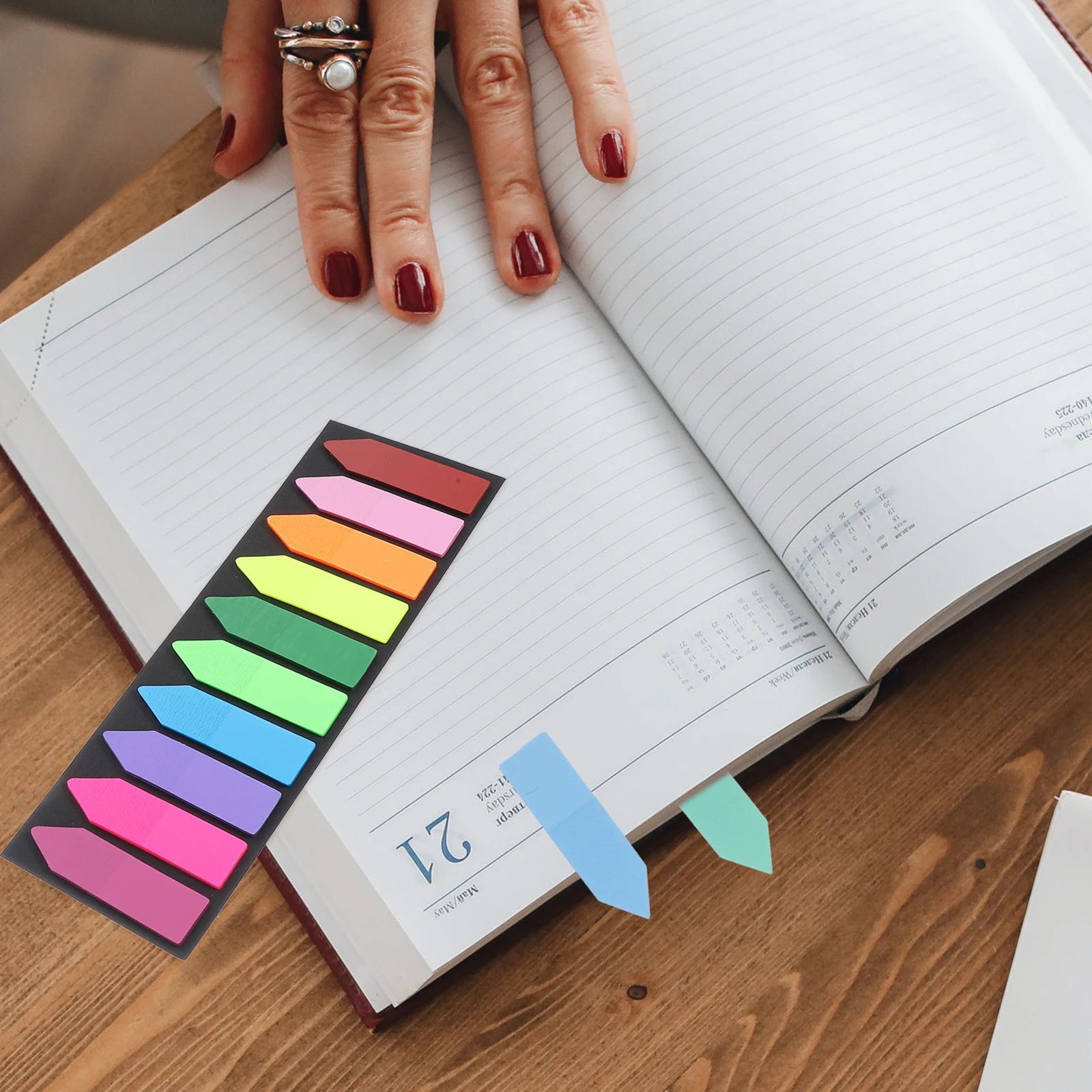 3 juegos de tiras destacadas portátiles, pestañas de índice adhesivas, ayudas de lectura coloridas para estudiantes, profesores, soporte para dislexia