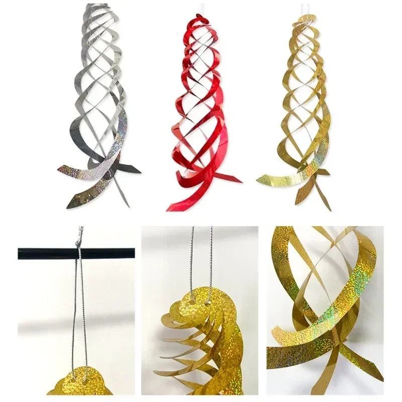 

New Rotating Reflective Rod Bird Repeller Bird Spiral Reflectors Hanging Decoration Supplies 3 Colors Wind Chime