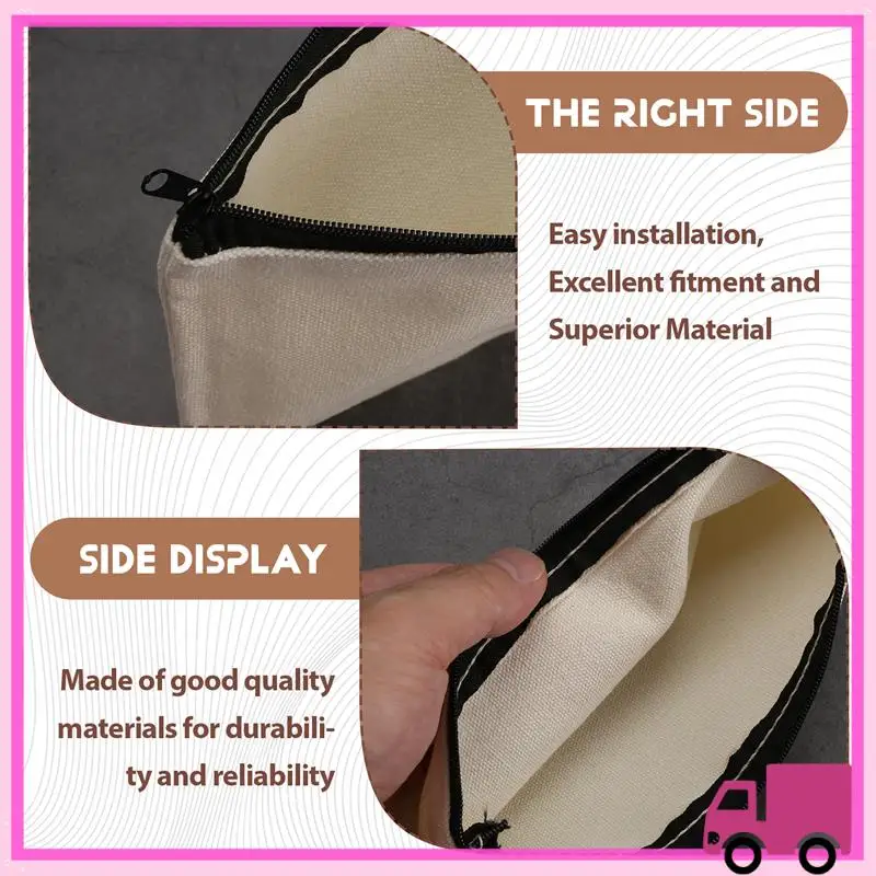 

Compact 10Pcs Canvas Makeup Bags Canvas Zipper Pouch Bags Pencil Case Blank DIY Craft Bags Cosmetic Pouch For Travel DIY Craft S