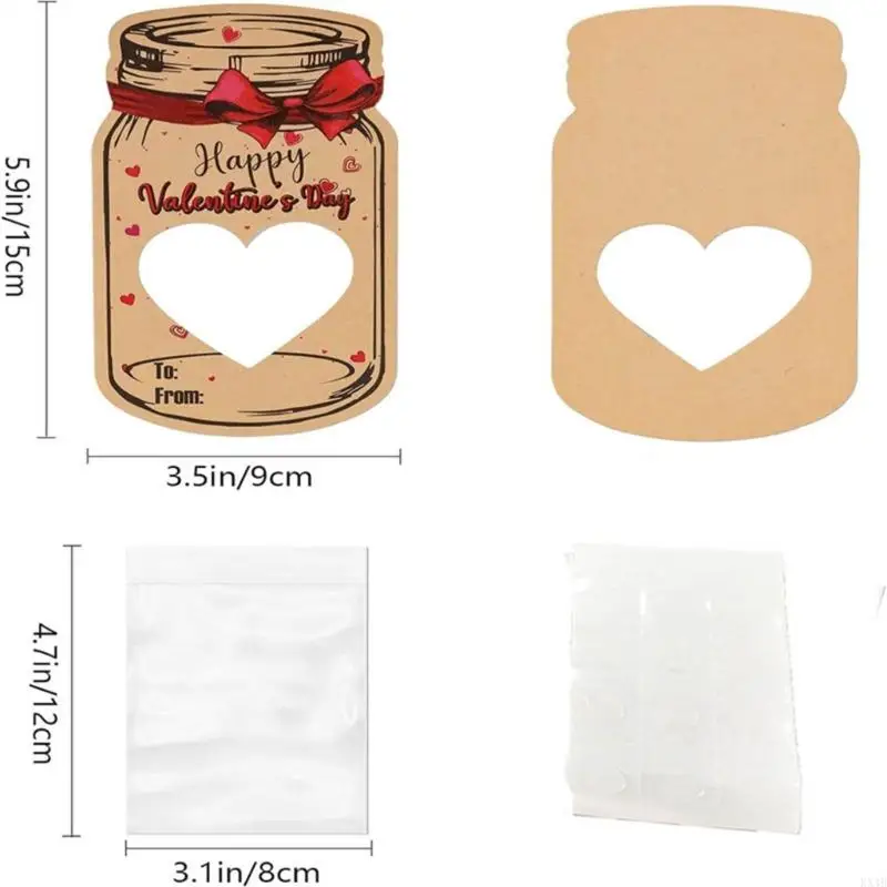 Carte voeux Valentin KX4B 24pcs avec scellé pour les enfants vacances