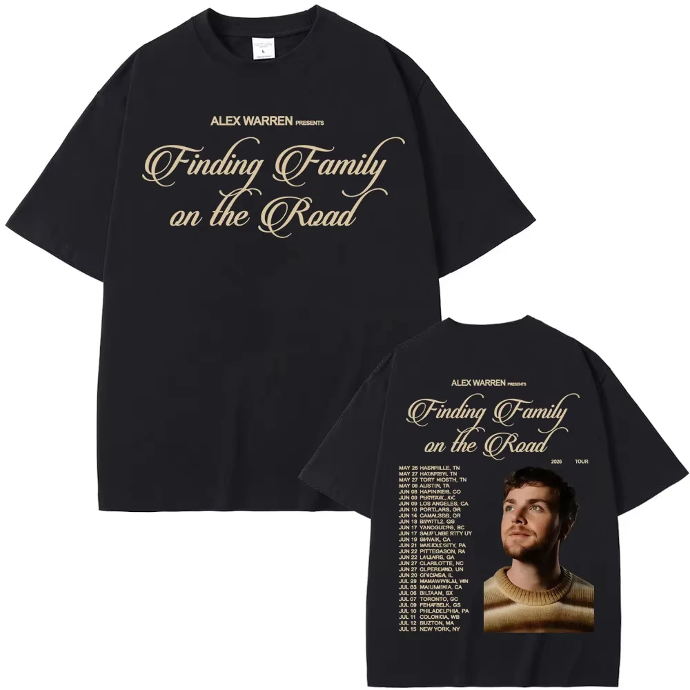 Alex Warren's 2026 Tour Journey To Find Loved Ones Merchandise Includes Men's and Women's Trendy Hip-hop T-shirts and Streetwear