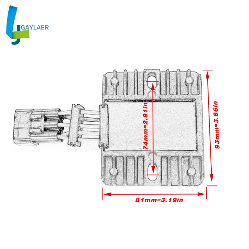 Voltage Regulator Rectifier for Yamaha 50 60 70 115 Hp 4-Stroke Outboard F50 F60 F70 F115 FL115 FT50 FT60 68V-81960-10