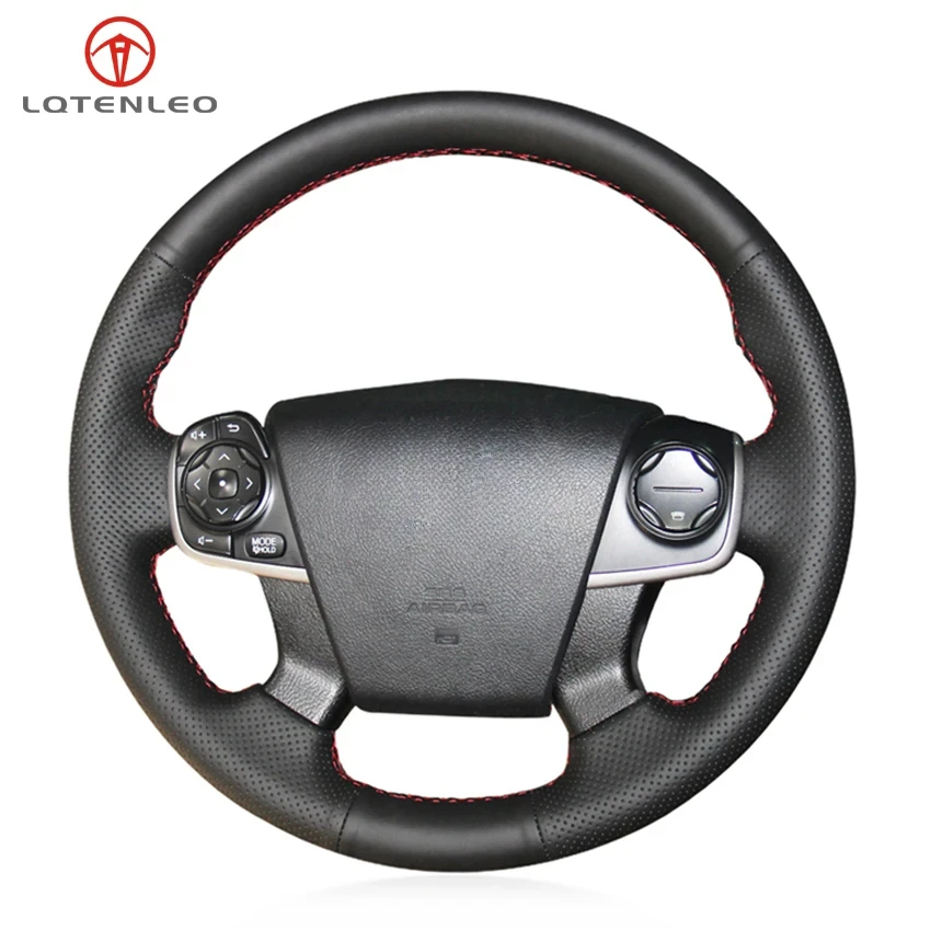 

LQTENLEO Black Artificial Leather Car Steering Wheel Cover for Toyota Camry 2012 2013 2014 2015