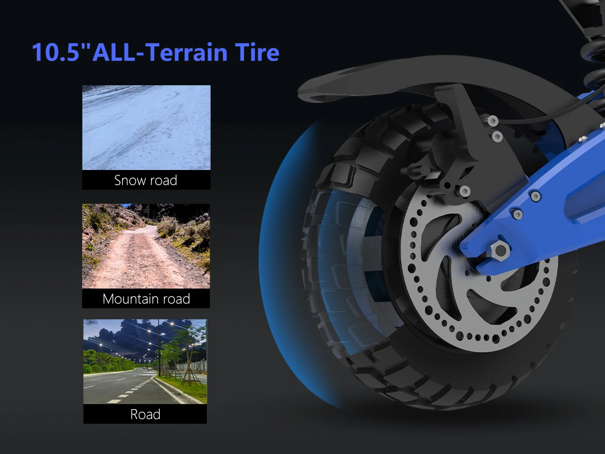 REDDYDY RD2 Electric Offroad Scooter 45MPH Max Speed 3600W Peak Dual Motors Adult Scooter 60V18.2Ah High Capacity Battery 50Miles Max Range 3-riding Modes 10.5" Off-Road Tires Dual Hydraulic Disc Brakes Dual Shock Absorbers NFC Unlocking APP Smart Control