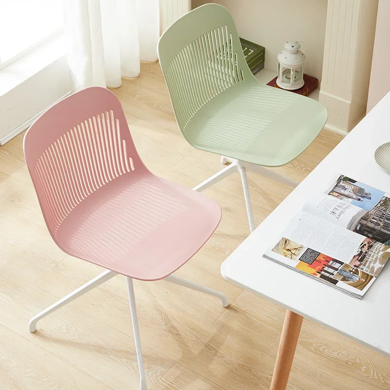 

Nordic Office Computer Chair Staff Swivel Leisure Backrest Plastic Dining Chairs Luxury Minimalist Conference Training Chair