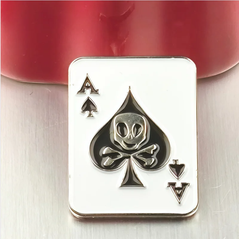 Skull Ace Flag Metal Soft Enamel Lapel Badge Pins Brooches