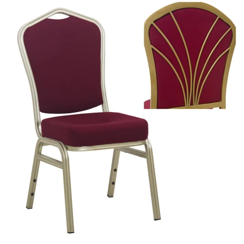 Aluminum alloy flannel conference chair dining chair iron tube linen croissant banquet chair can be equipped with cover ho