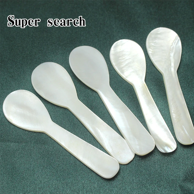 

Natural Shell Coffee Mother of Pearl Seashells Cream Coffee Stirring Spoons Caviar Teaspoon Kitchen Gadget Tool
