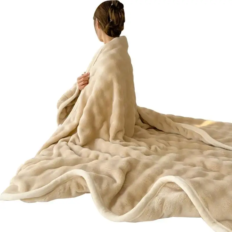 L9BE Cuddly Blanket, Elegant Plain Blankets Optional Color Soft Plushie Couch Throw