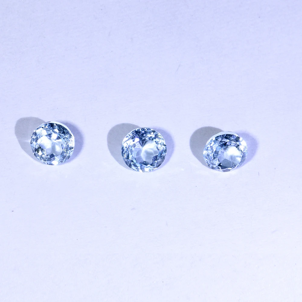 Natural Loose Gemstones Round Cut 1.0-2.75mm Sky Blue Topaz