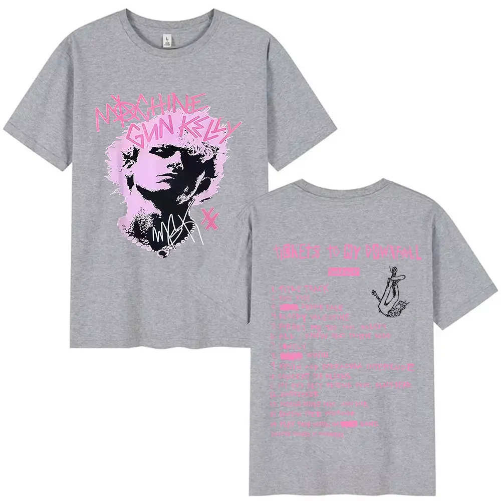 Koszulka MGK Machine Gun Kelly Tour 2026, gotycka męska koszulka hip-hopowa z krótkim rękawem, koszulka z nadrukiem retro