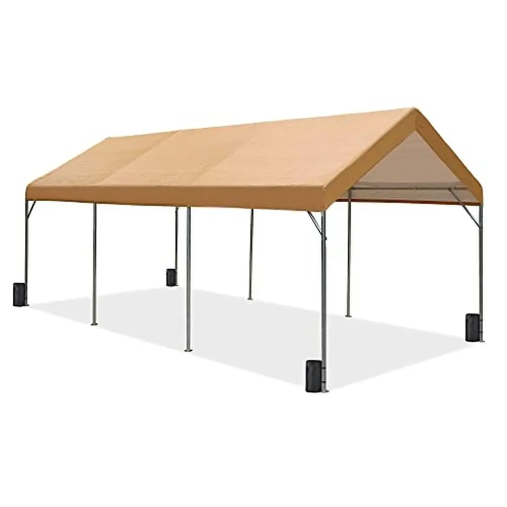 Car Canopy Garage Boat Shelter Party Tent with Reinforced Triangular Beam and Anti-UV Fabric Easy to Set Up Outdoor Activities