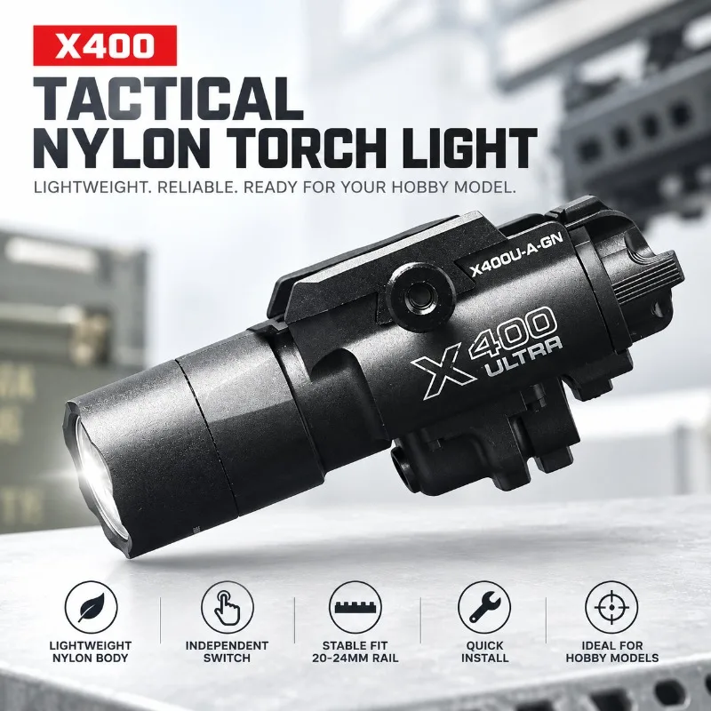 Hobby Model X400 Ultra Lighting Ornament, Under‑mount Flashlight with Separate Switch for Model Modification
