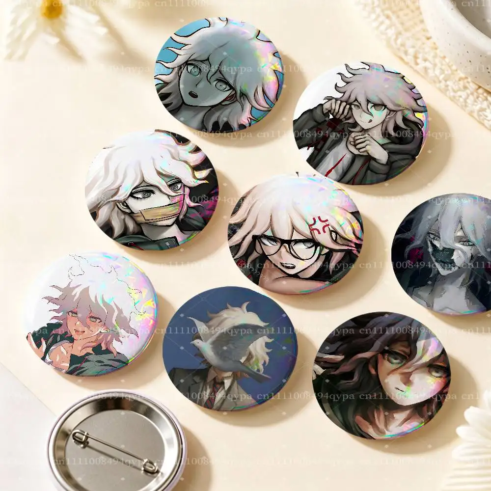 N-Nagito Komaeda D-Danganronpa Pin Round Circle Shape Metal Button Pin Badge Pinback Decoration Gifts Clothes Decor