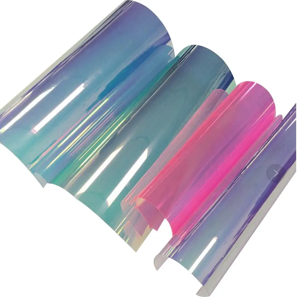 

4 Sheets PVC Transparent Rainbow Film A4 Craft Supplies DIY Fabric Prism Wrapping Bags Home Events Accessories