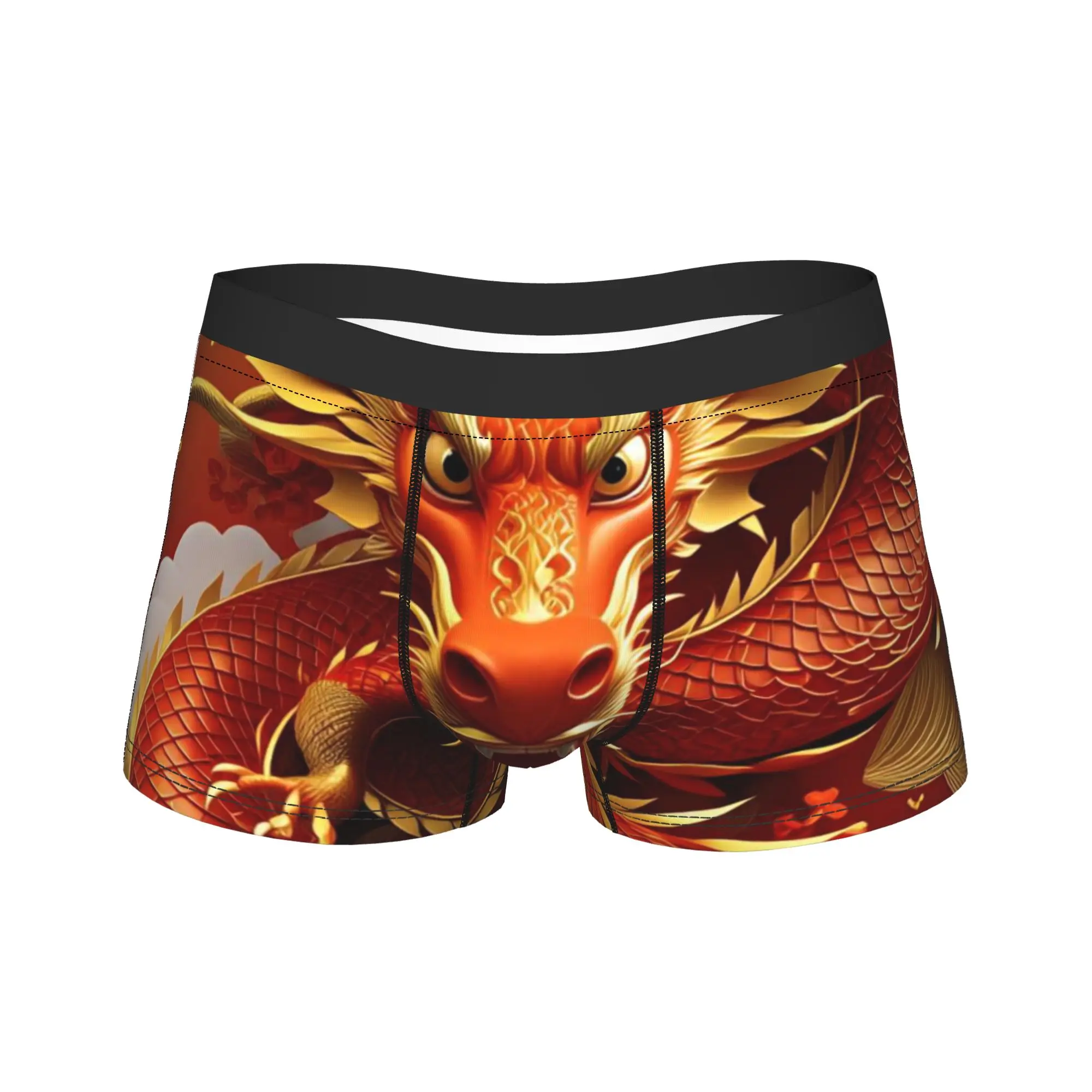

Dragon Pattern Trunk 3D Pouch Underwear High Quality Printed Shorts Briefs Breathable Male Underpants Plus Size 2XL