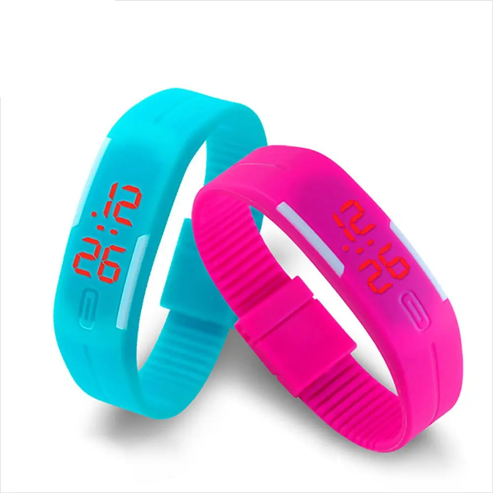 Orologi da polso sportivi in silicone con cinturino color caramello Orologio digitale touch Orologio elettronico Orologio da polso touch LED