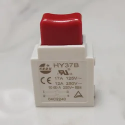 1Piece KEDU HY37B 17A 125V 12A 250V Double-contacts Trigger Switch with Lock