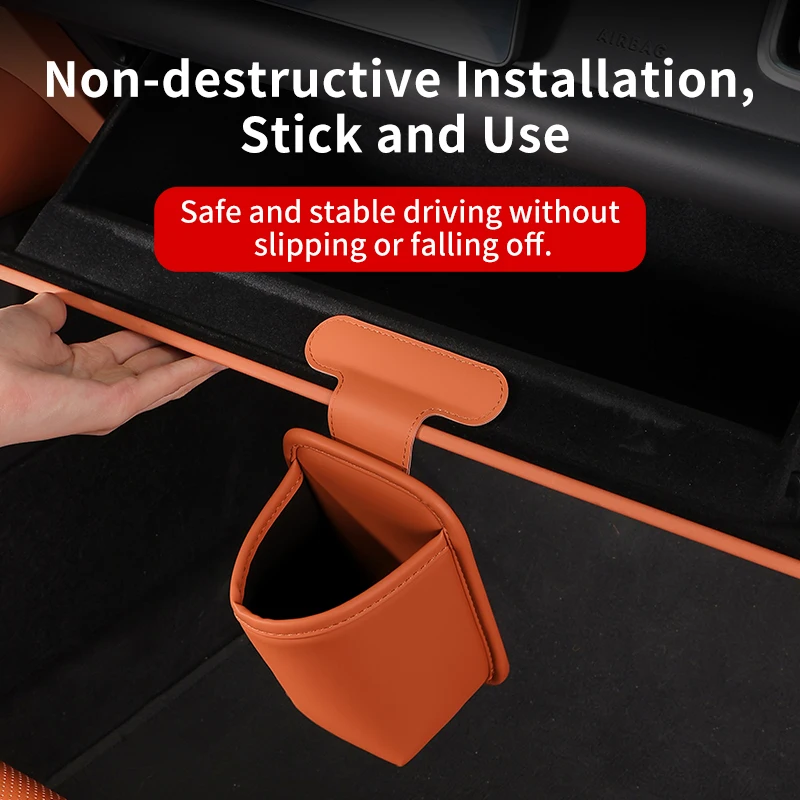 Car Glove Box Hanging Storage Organizer Punch-Free Cup Holder Mini Trash Bag for Water Bottle Tissue Garbage view 5