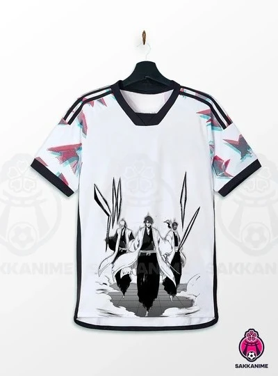 جديد بانداي التعاون كرة القدم جيرسي خاص أنيمي بليتش الرجال والنساء نفس الرياضة عادية قصيرة الأكمام تي شيرت