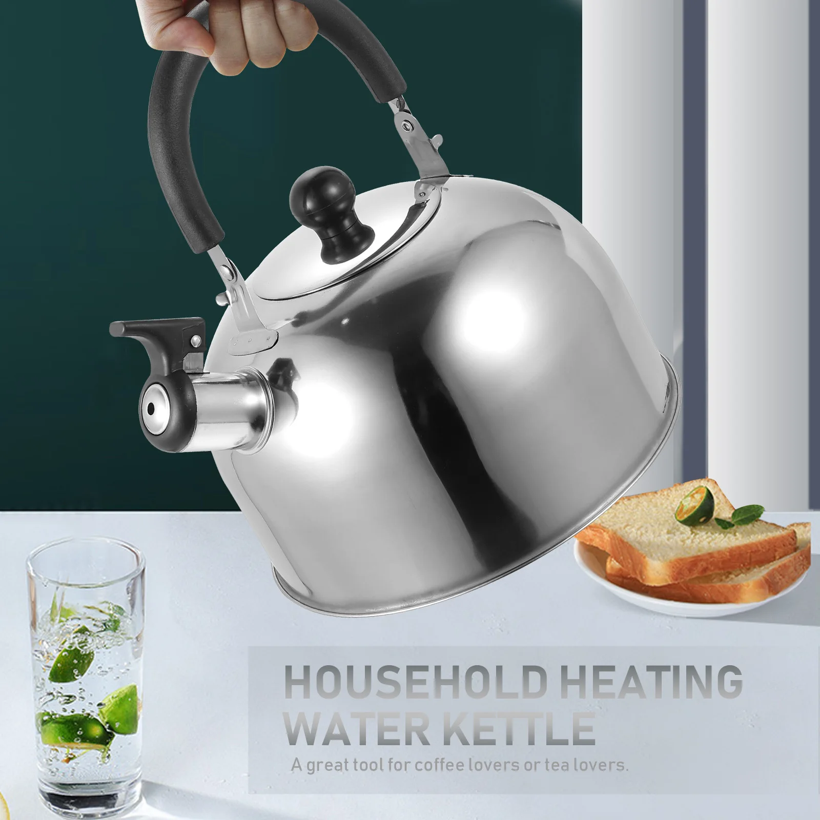 

1Pcs Kettle Stainless Steel Boiling Water Kettle Kitchen Gadget Practical Sounding Teapot for Home Use
