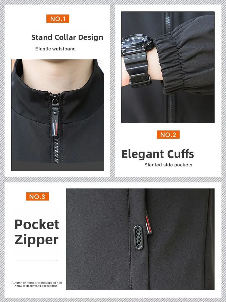 

Мужская куртка с воротником-стойкой на подкладке Fce, весенне-осенняя повседневная верхняя одежда Faion Urban Sle из полиэфирного волокна, длинное пальто све