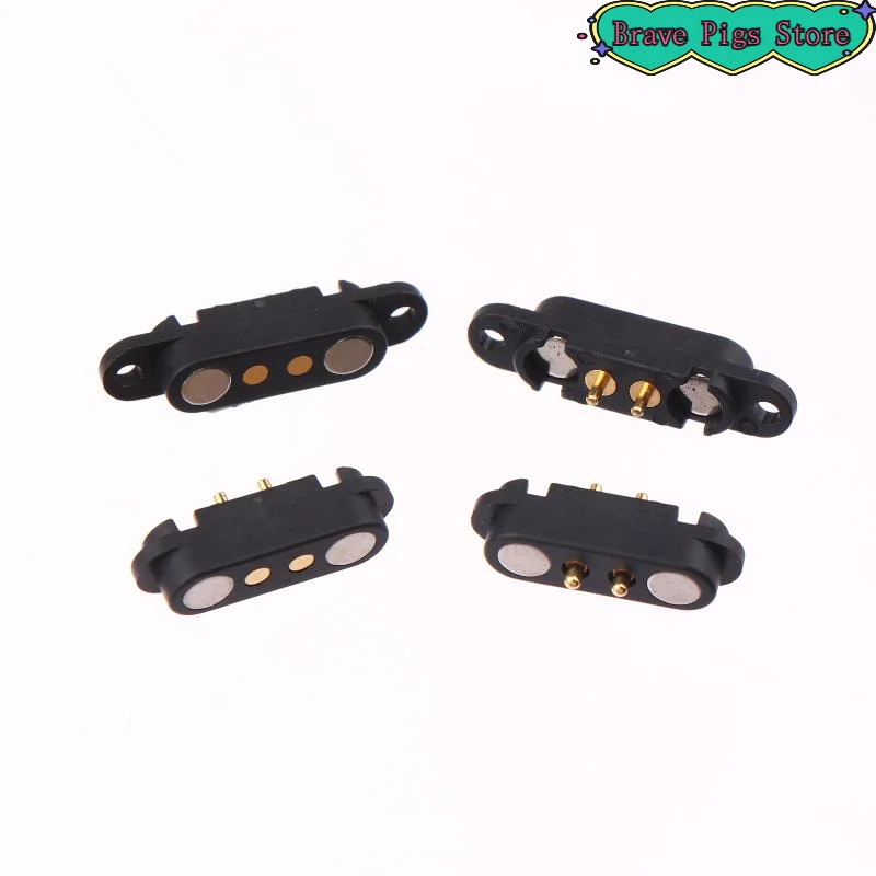 1 Pair 2 Pole Male Female 2A Waterproof Magnetic Pogo Pin Connector 2.54mm Spring Fast Charging DC Power Socket 2Pin