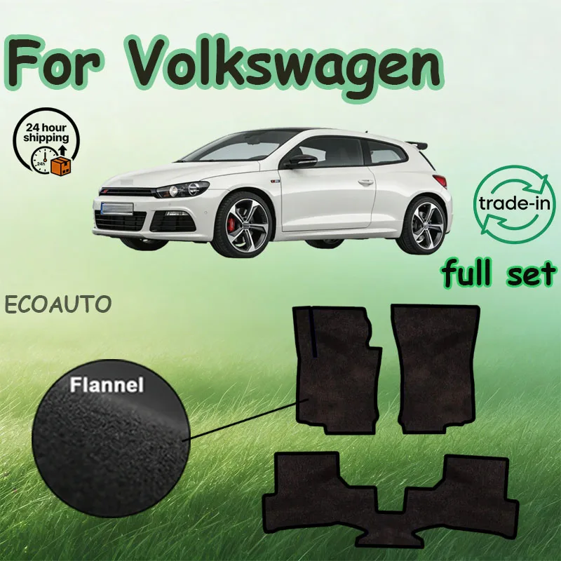 

Flannel Car Floor Mats For Volkswagen Scirocco R GTS MK3 2009~2017 Rugs Panel Footpads Carpet Cover Cape Foot Pads Stickers Acce