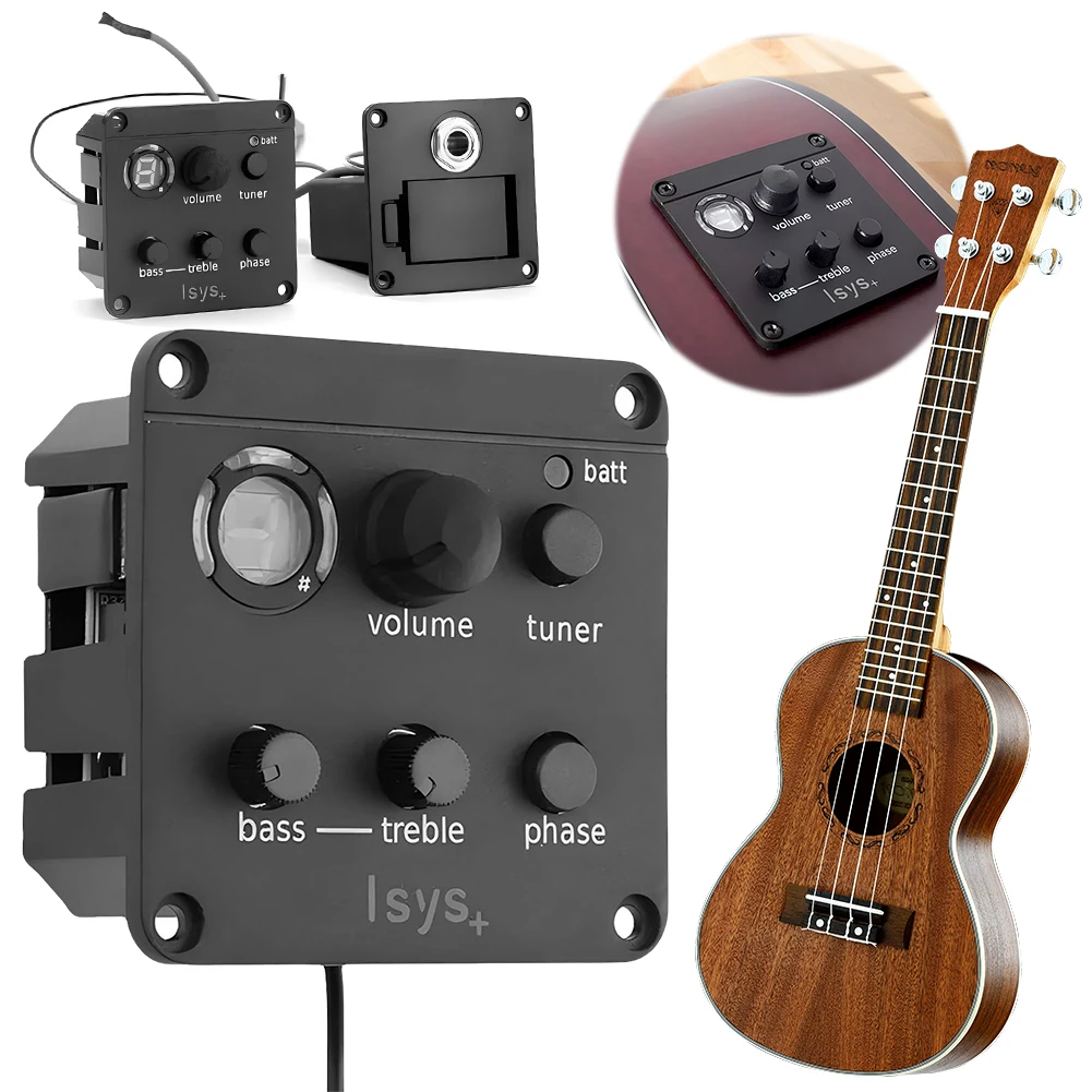 Acoustic Guitar Pickup Mic Blend Preamp Piezo Pickup Classic Acoustic Guitar EQ Tuner Piezo Pickup for Fishman ISYS+ Accessories