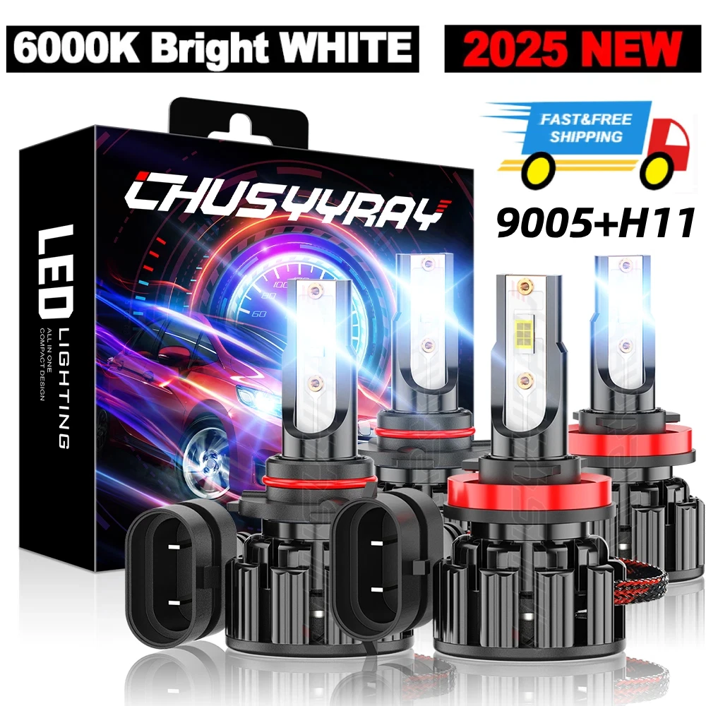 

4x Canbus H11 9005 светодиодные фары высокого низкого уровня 9-32 В 6000K 100000LM 1:1 такой же размер Plug & Play для Kenworth T680 T880 2013-2019