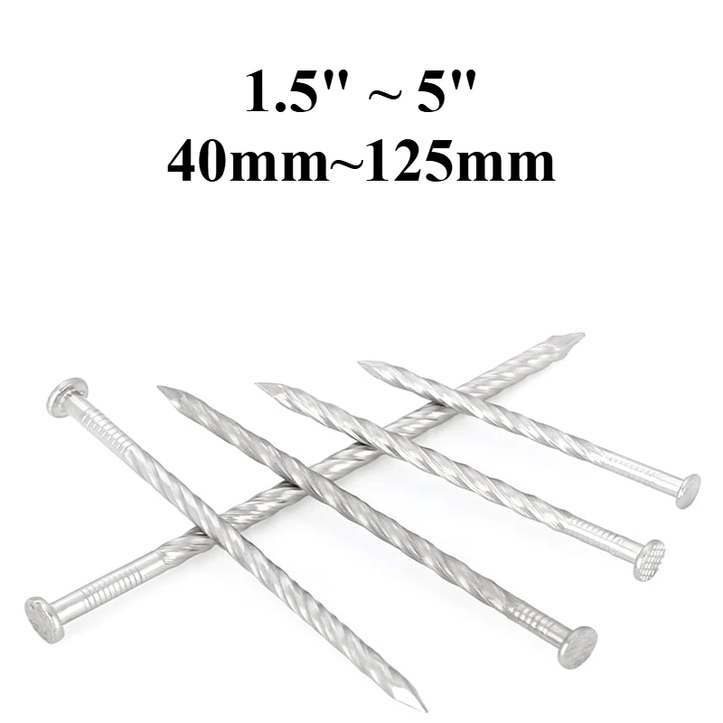 304 stainless steel threaded nails, floor keel twisted nails, anti-loosening and anti-corrosion wood common round nails