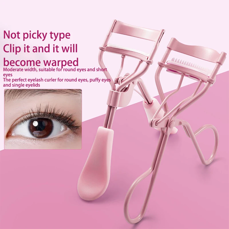 Professional Stainless Steel Eyelash Curler with Comb Tweezers Natural Curling Eyelash Clip Cosmetics Eye Makeup Beauty Tools
