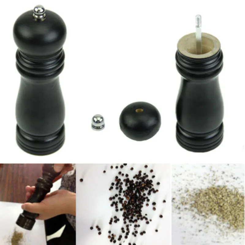 4/5/6/8/10/12inch Manual Wooden Pepper Grinder Adjustable  Seasoning Mill Salt And Pepper Grinder Home Multi-purpose Mill Tools